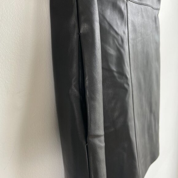 Pre-Loved MANGO Faux Leather Black Mini dress - Size S - Picture 6 of 13